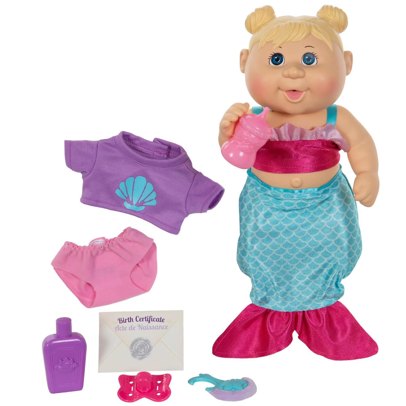 11" Deluxe Newborn Mermaid Splash 'n Reveal LGT BLU BLO