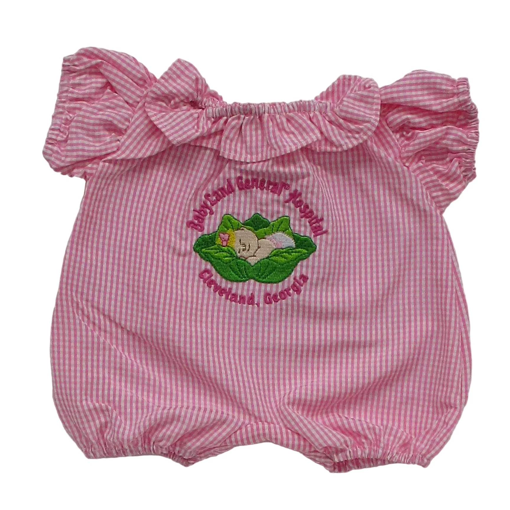 BLC C Sk Romper Pink Gingham Sleeping Baby Fits 17"