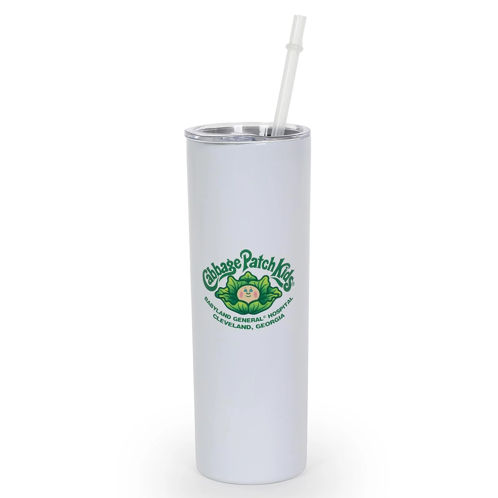 TUMBLER White w/Cabbage Bud Imprint